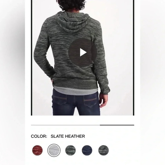 Better Cotton Sun+Stone Men Grey Solid Marled  Hooded Sweater with drawstrings - Picture 8 of 15